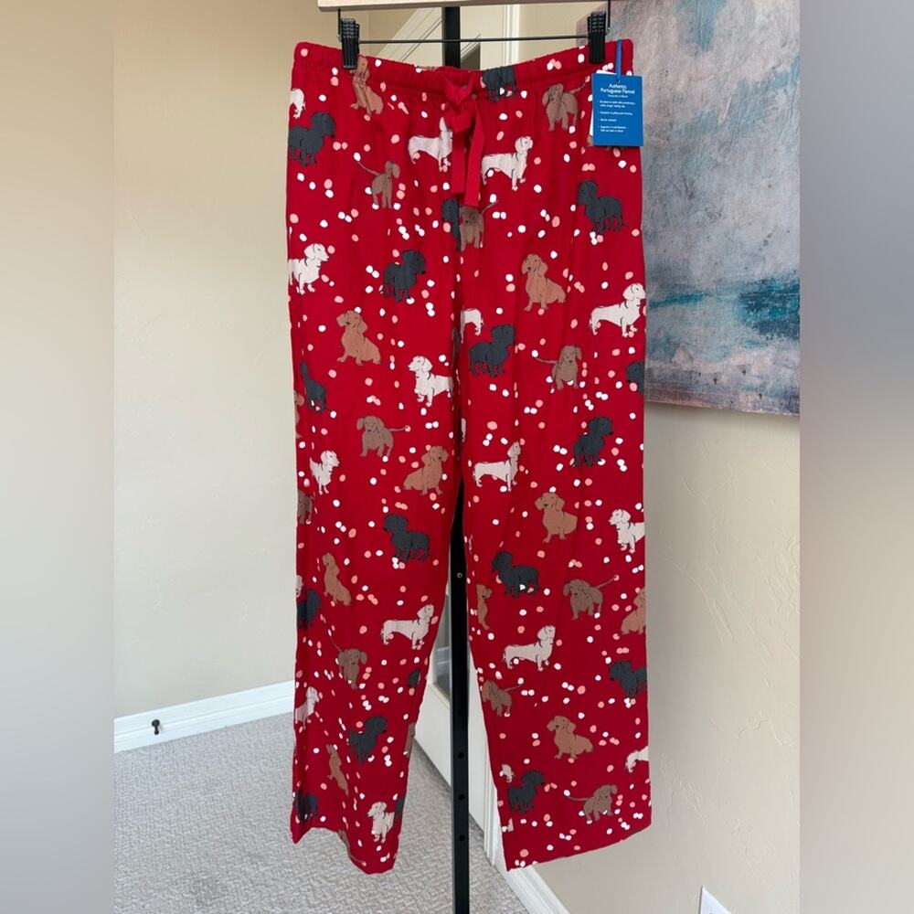 Sleep Sense Portuguese Flannel Dachshund Sleep Pajama Pants Womens Medium New